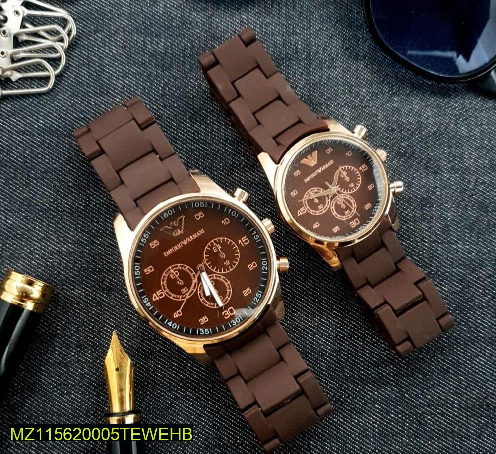 100% Imported Premium Quality Brown Couple Watch