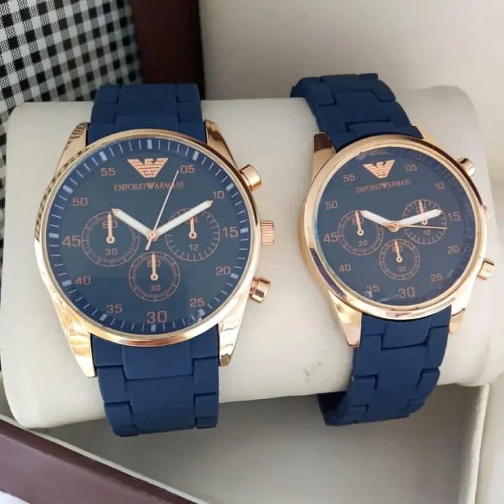 100% Imported Premium Quality Brown Couple Watch